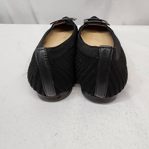 Women's Jade Black Pointy Heal Buckle Ballet Flats Size 6.5 - Picture 4 of 9
